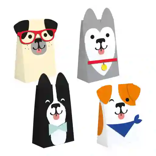 Bolsa De Papel Perritos X 8 Und