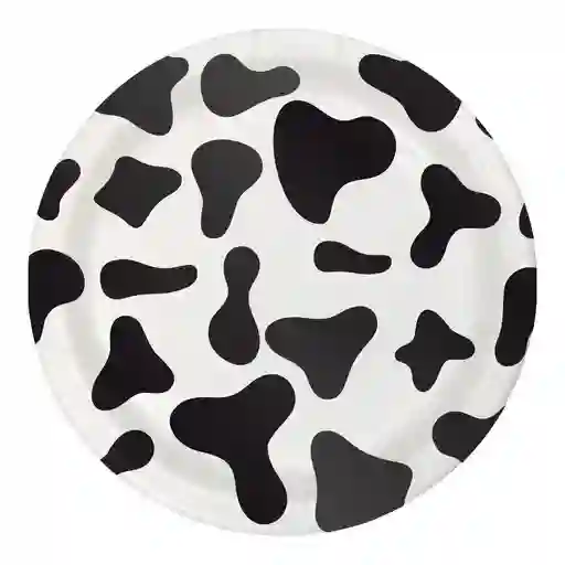 Plato 7" Manchas Vaca X 10 Und