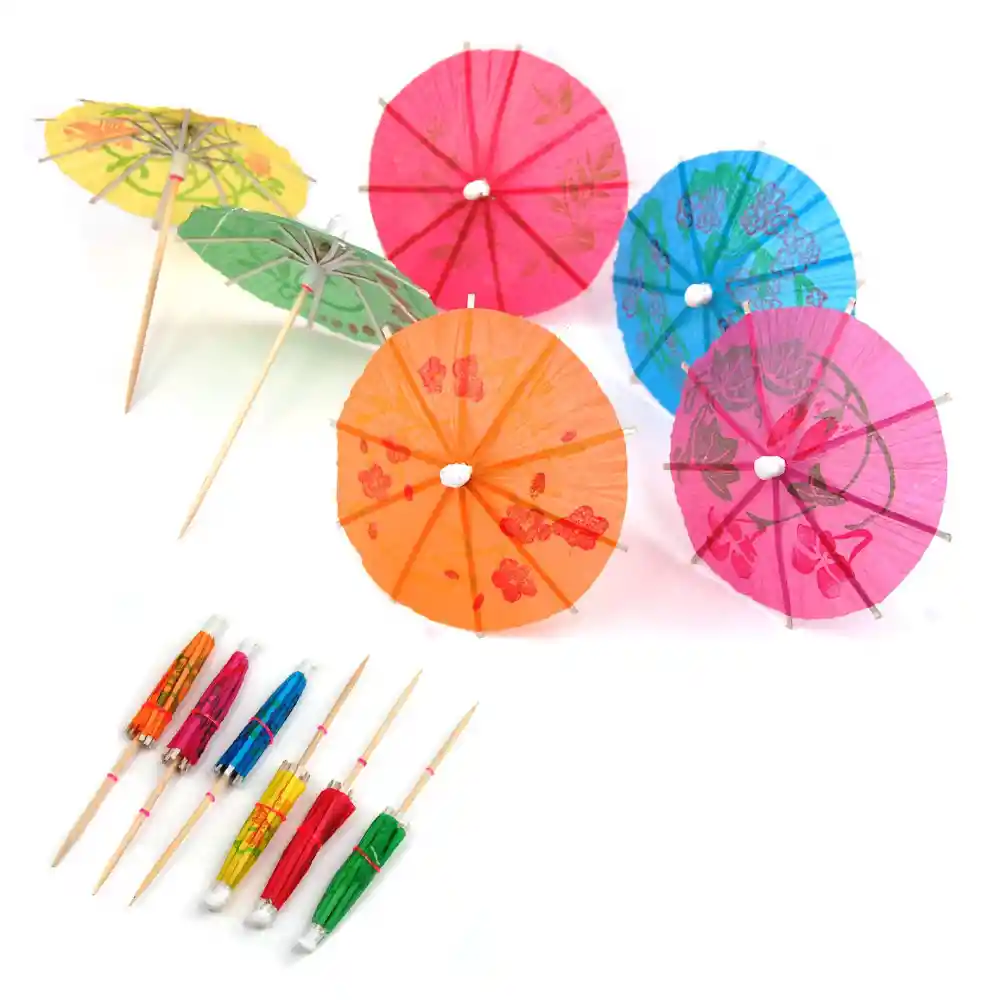 Sombrillas Decorativas Colores X 10 Und
