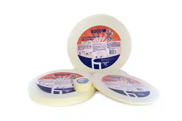 Cinta Doble Faz Espuma Soco 18mm X5mt