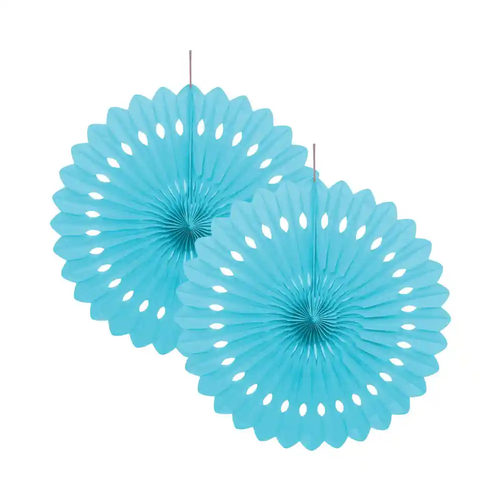 Abanico Azul Pastel Pequeño X 2 Und