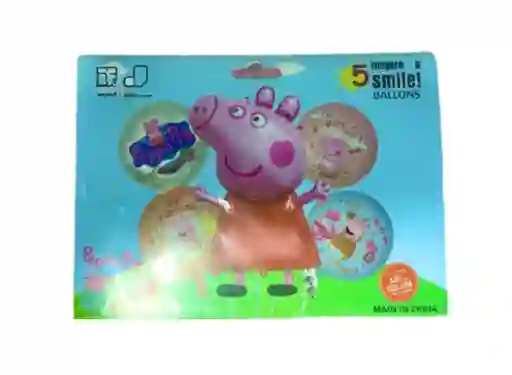 Set Globos Metalizado De Pepa