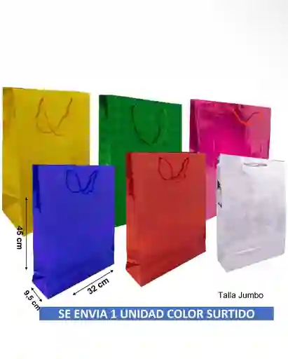 Bolsa De Regalo Metalizada Jumbo 32cm X 44 Cm Colores Surtidos