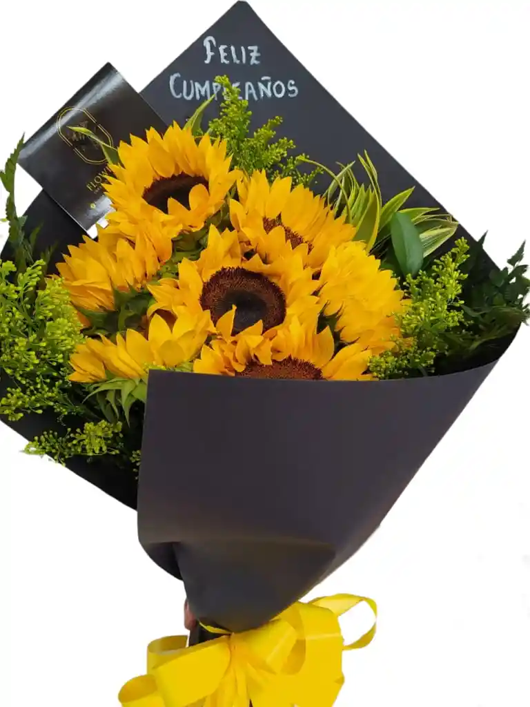 Flores Amarillas Ramo De Girasoles - Bouquet Yellow Vibes