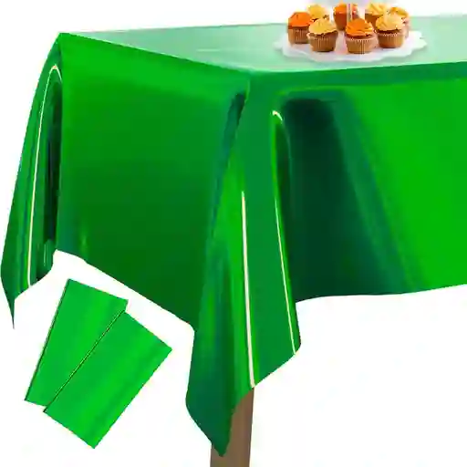 Mantel En Papel Aluminio Verde Fiestas Y Decoración