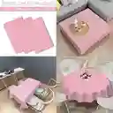 Mantel Rosado En Plástico Resistente Reutilizable