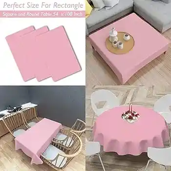 Mantel Rosado En Plástico Resistente Reutilizable