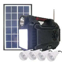 Super Radio Multifuncion Linterna Recargable Kit Solar R-087