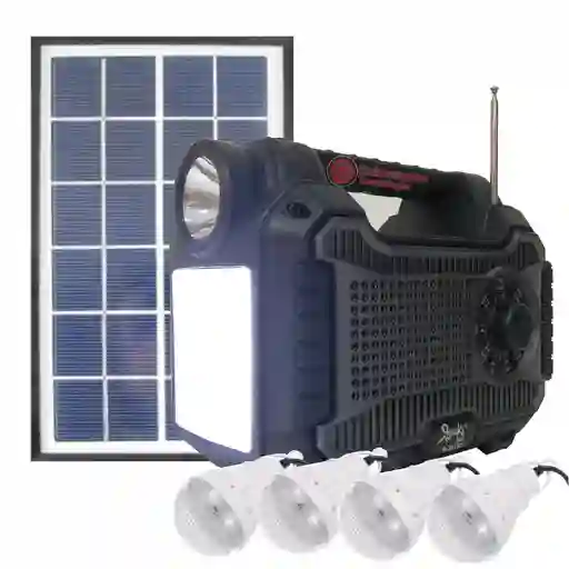 Super Radio Multifuncion Linterna Recargable Kit Solar R-087