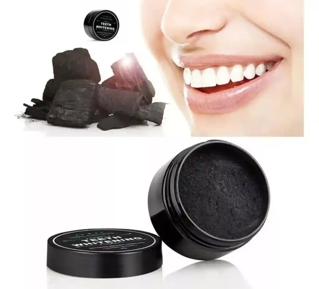 Polvo De Blanqueamiento De Dientes De Carbón Activado De Coco Orgánico, Sin Daño En Esmalte O Encías