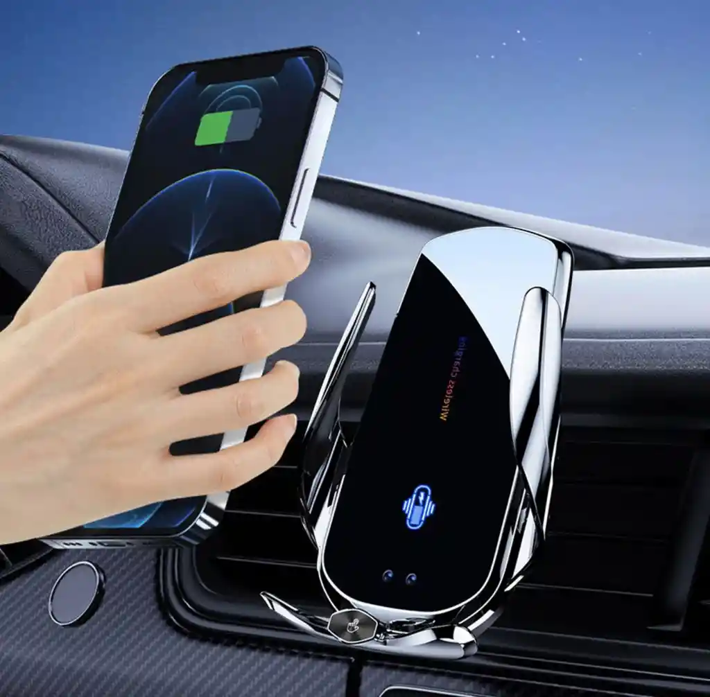 Cargador Inalámbrico De Inducción Para Auto Con Sensor Automático Y Carga Rápida