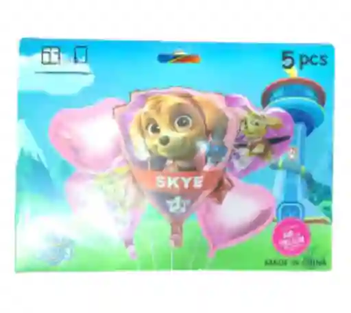 Set Globos Metalizado De Skay Patrulla Niña