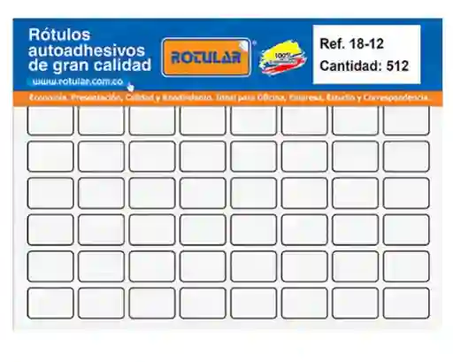 Rótulo Adhesivo Blanco Mate 18x12 Mm – Pack De 512 Unidades
