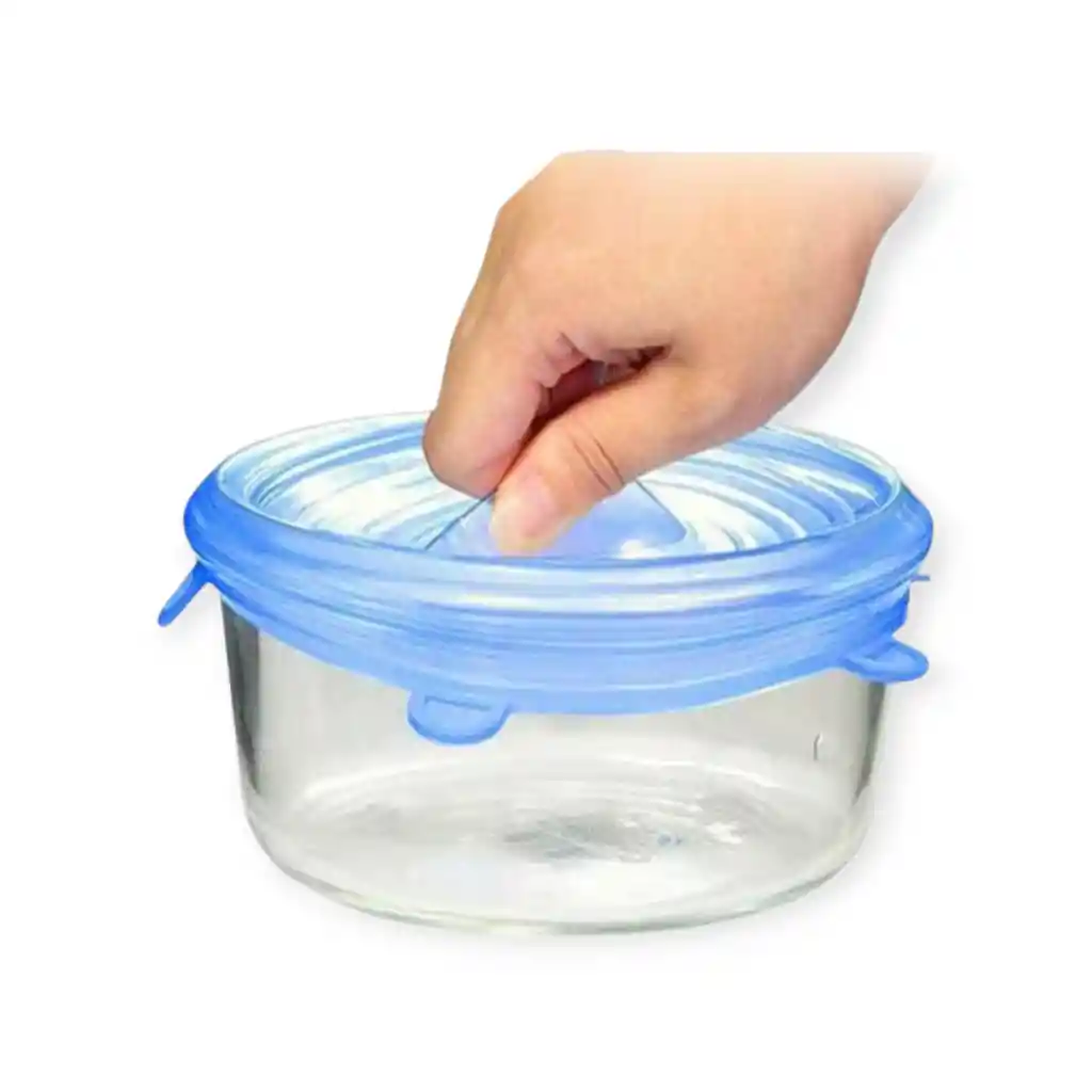 Tapas Para Recipientes Y Ollas En Silicona *6 Piezas