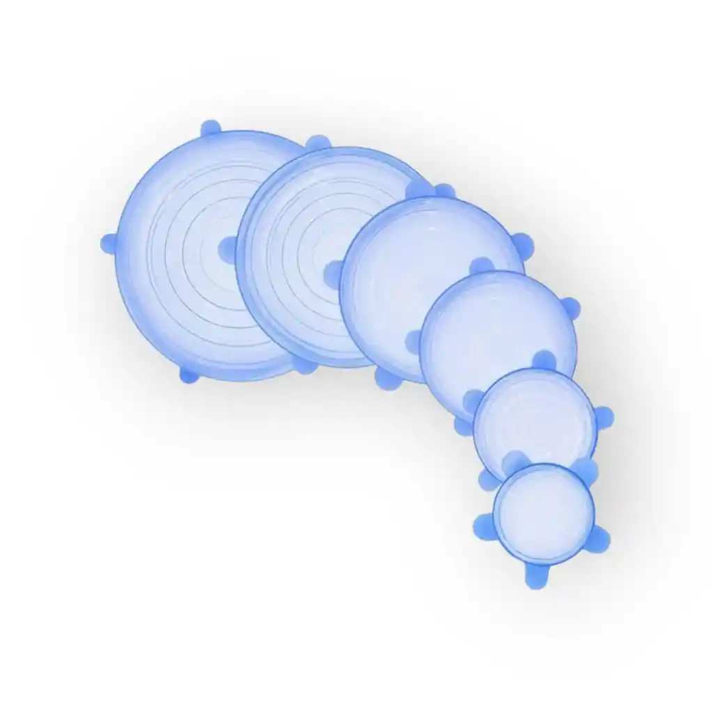 Tapas Para Recipientes Y Ollas En Silicona *6 Piezas