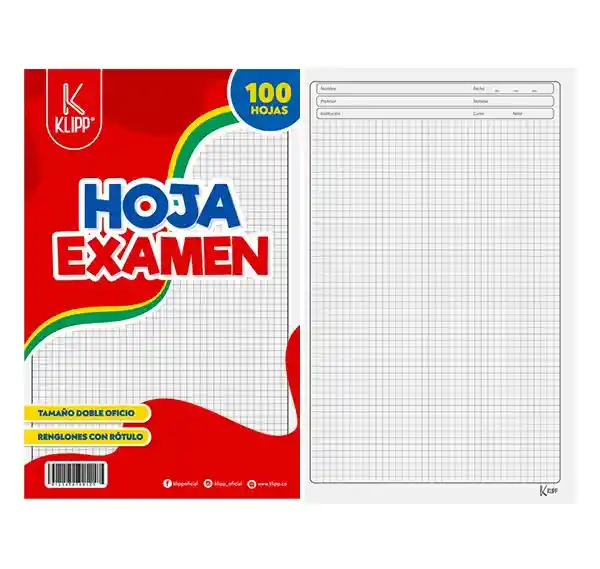 Hojas De Examen X 3 Unidades