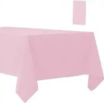 Mantel Rosado En Plástico Resistente Reutilizable