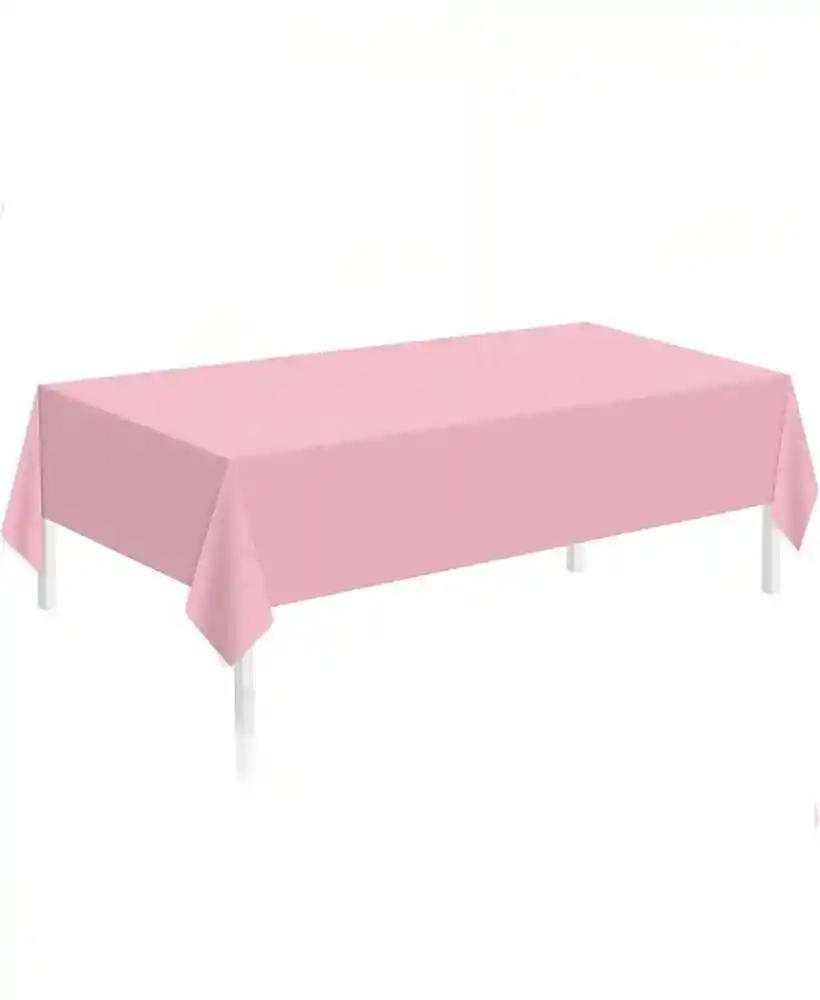 Mantel Rosado En Plástico Resistente Reutilizable
