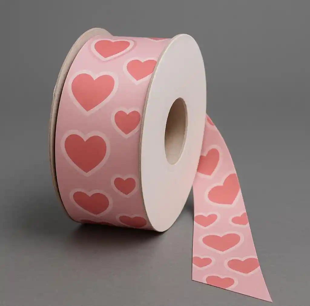 Cinta Rosada Corazones 3cm Ancho X 1 Metro