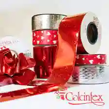 Cinta Roja Ancha 3 Cm Holografica X 1 Metro