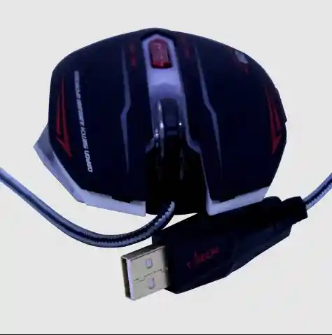 Mouse Gamer Alámbrico 6d Usb Negro/rojo Con Sensor Óptico Preciso, Dpi Ajustable, Cable Trenzado Y Botones De Alta Duración Para Juegos