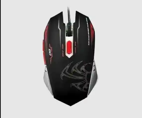 Mouse Gamer Alámbrico 6d Usb Negro/rojo Con Sensor Óptico Preciso, Dpi Ajustable, Cable Trenzado Y Botones De Alta Duración Para Juegos