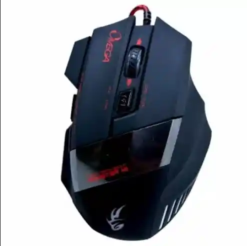 Mouse Gamer Alámbrico 6d Usb Negro/rojo Con Sensor Óptico Preciso, Dpi Ajustable, Cable Trenzado Y Botones De Alta Duración Para Juegos