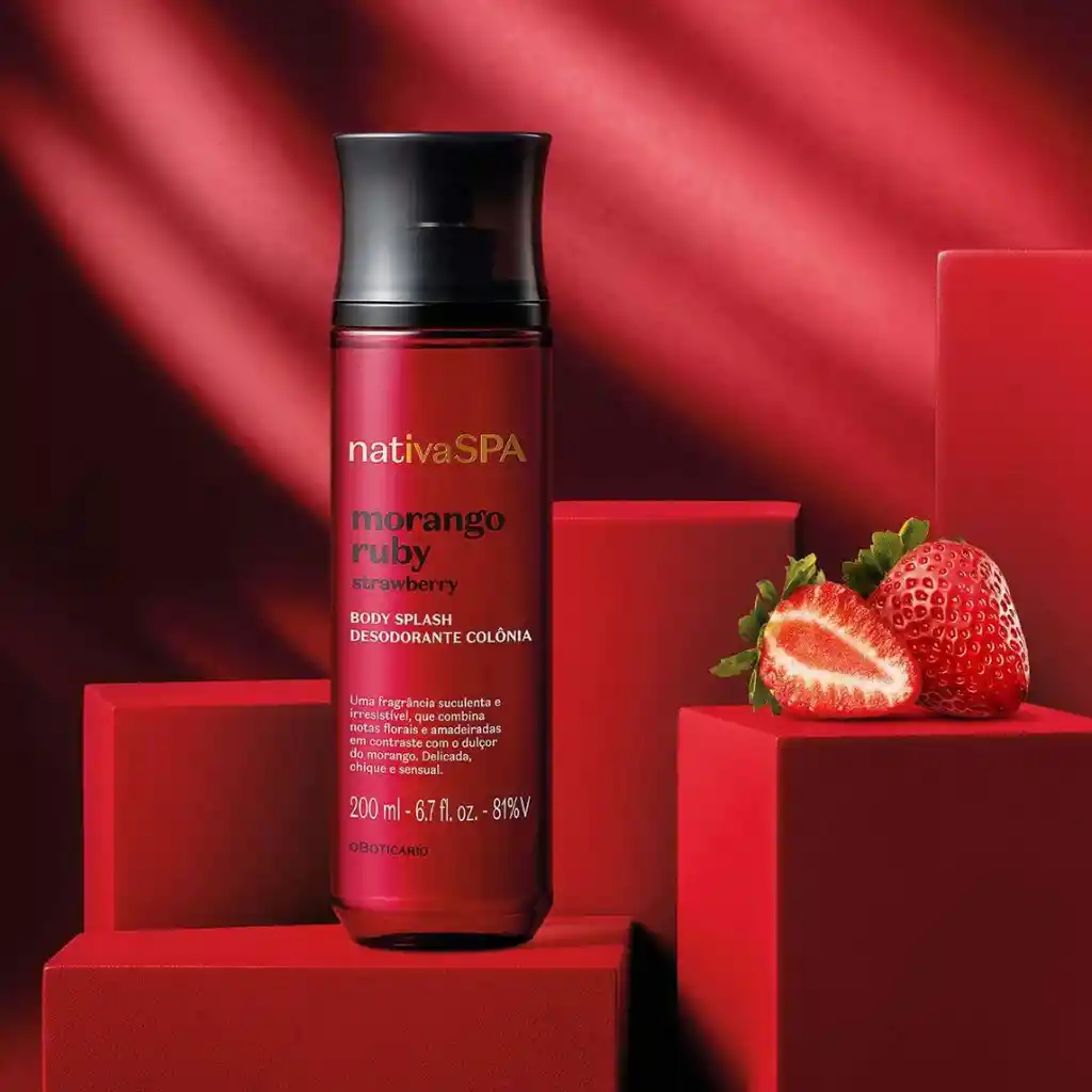 Body Splash Morango Rubi Nativa Spa
