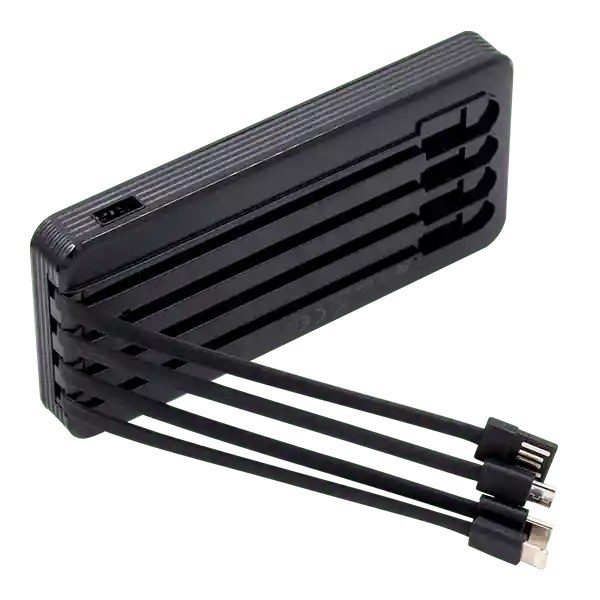 Power Bank 10.000 Mah Batería Portátil Unitec Con 4 Cables