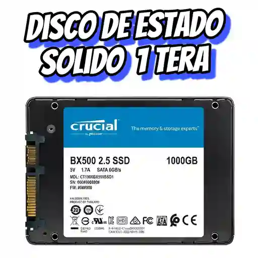 Disco Estado Solido Crucial 1 Tera Mx500