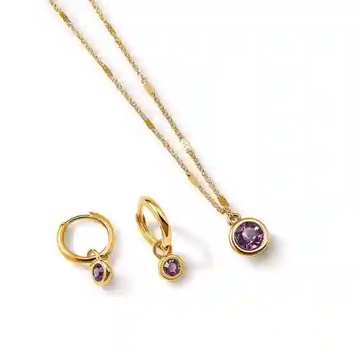 Set Collar + Aretes Amatista Febrero