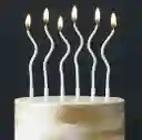 Velas De Cumpleaños Palito Espiral Blanca X 6