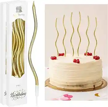 Velas De Cumpleaños Palito Espiral Blanca X 6