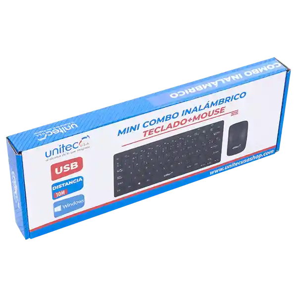 Kit Mini Combo Teclado Y Mouse Inalambricos Unitec Kt832 1200 Dpi