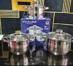 Bateria De Ollas En Acero Quirurgico 3 Ollas
