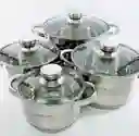 Bateria De Ollas En Acero Quirurgico 8 Piezas