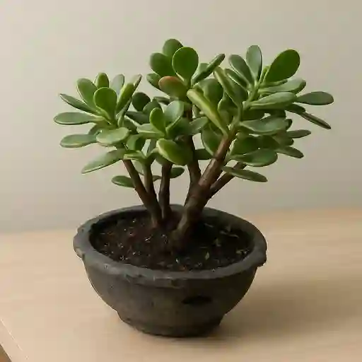 Bonsai Jade De Hoja Grande 2 Años De Edad