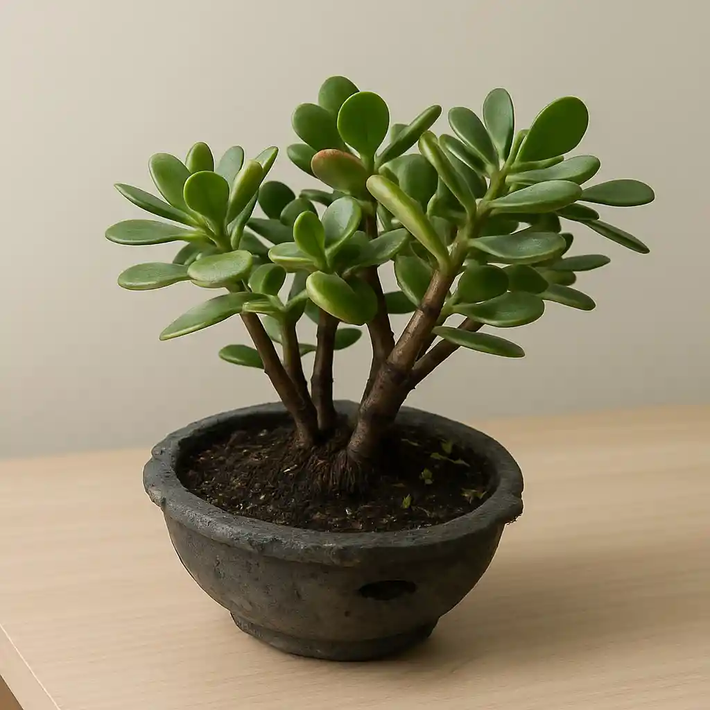 Bonsai Jade De Hoja Grande 2 Años De Edad