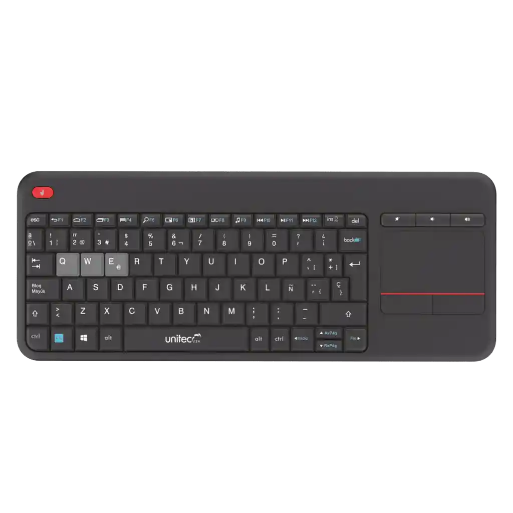 Teclado Inalámbrico Portátil Con Touchpad W001 Unitec 2,4ghz