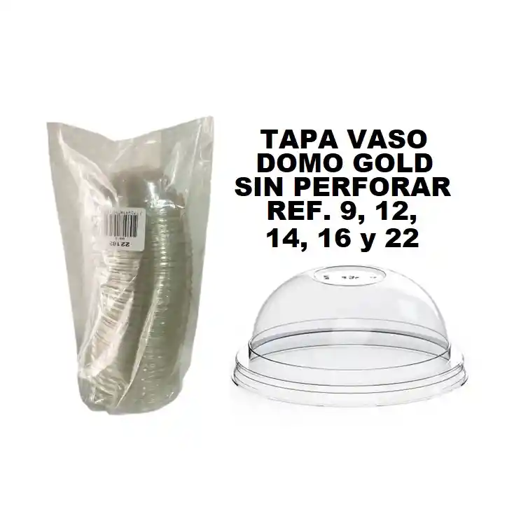 Tapa Domo Sin Perforar Para Vaso Maestro Gold X 50und