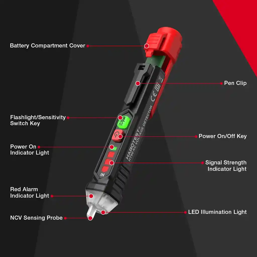 Multimetro Detector De Corriente Tester Ht 90 Unitec 12v - 1000v