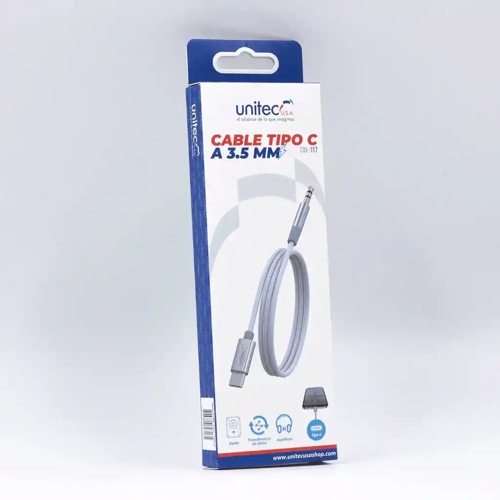 Cable Auxiliar Audio Tipo C A Jack 3.5mm 1 Metro Universal