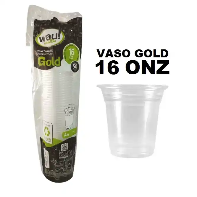 Gold Maestro Vaso Pet Cristal 16 Oz