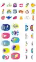 Juego Stickers De Uñas Infantil Animales Marinos Para Niños