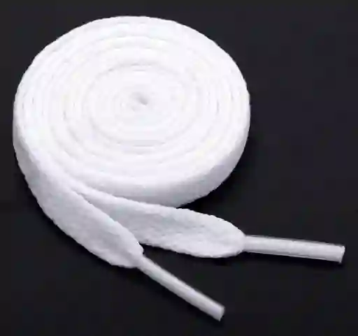 Par De Cordones Para Zapatos Planos De 120cm Color Blanco