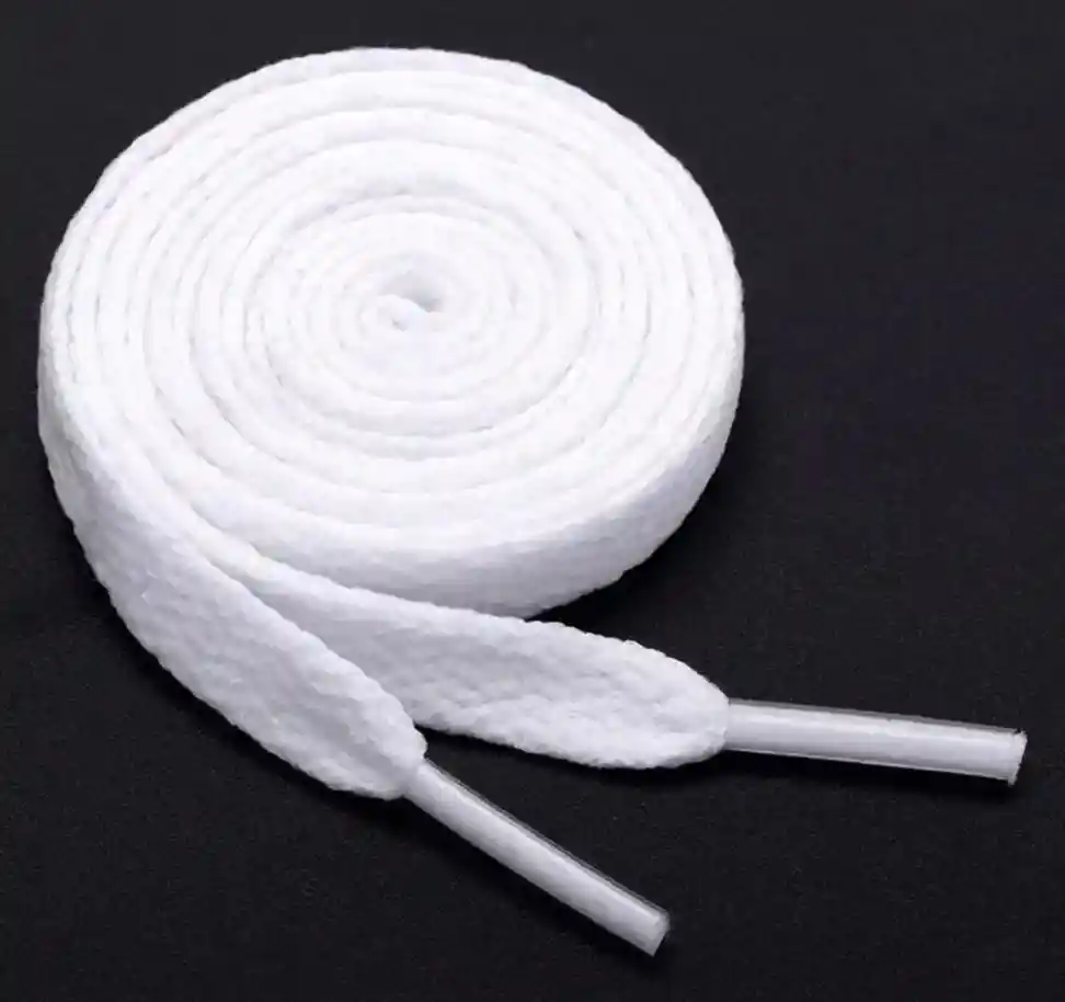 Par De Cordones Para Zapatos Planos De 120cm Color Blanco