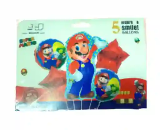 Set Globos Metalizado De Mario Bross