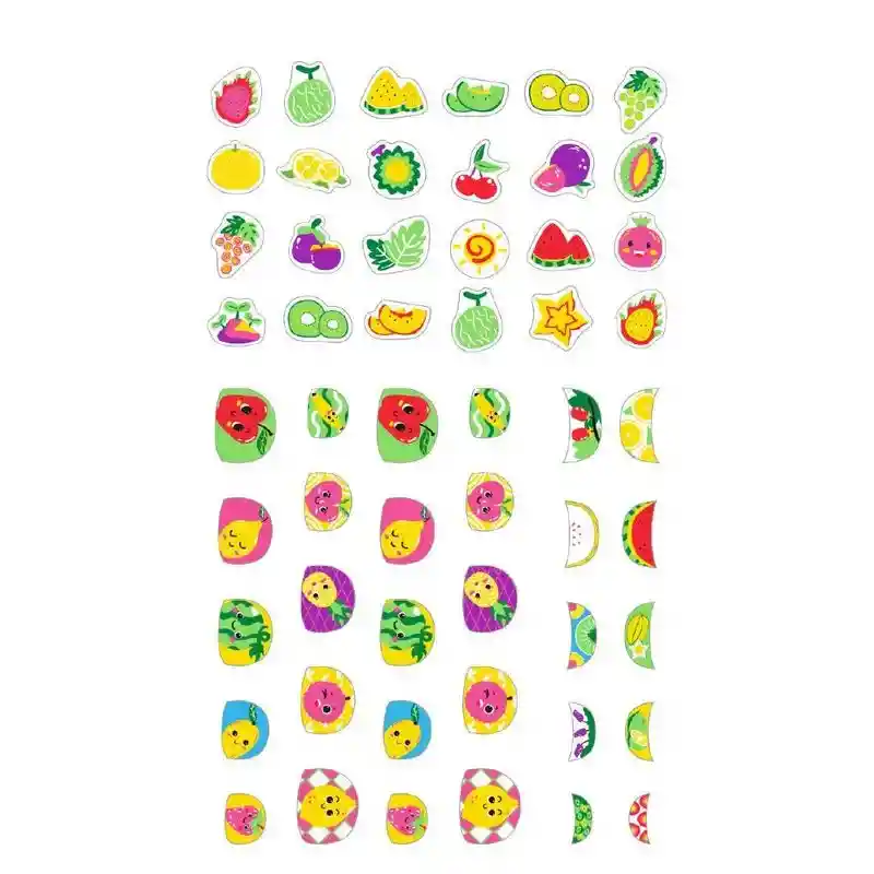 Juego Stickers De Uñas Infantiles Frutas Para Niños
