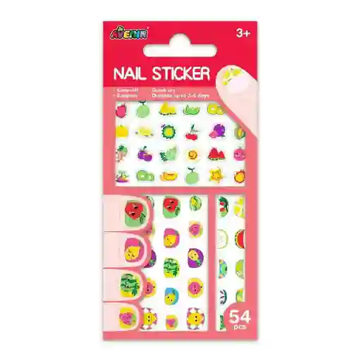Juego Stickers De Uñas Infantiles Frutas Para Niños