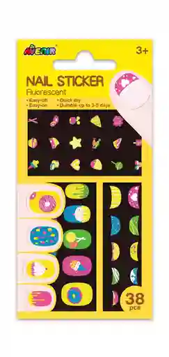 Juego Stickers De Uñas Infantiles Galletas Para Niños